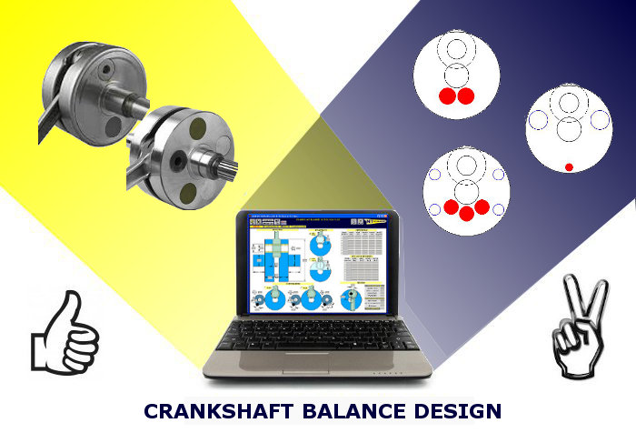 Software Crankshaft Balance Design - Balance and Inertia Design of two stroke engine Crankshaft - by NT-Project