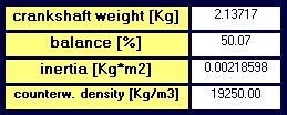 Calculation crankshaft weight balance inertia - Crankshaft Balance Design by NT-Project