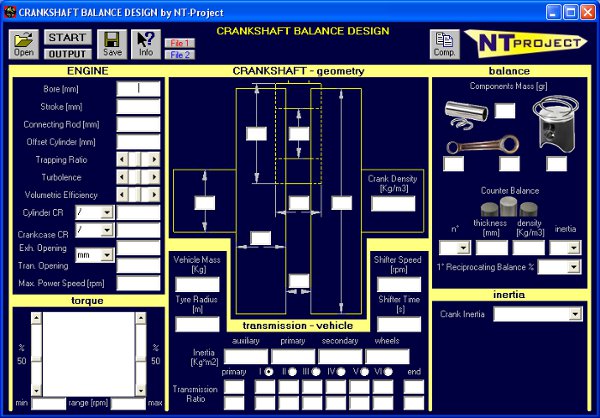 Software Crankshaft Balance Design - Balance and Inertia Design of two stroke engine Crankshaft - by NT-Project