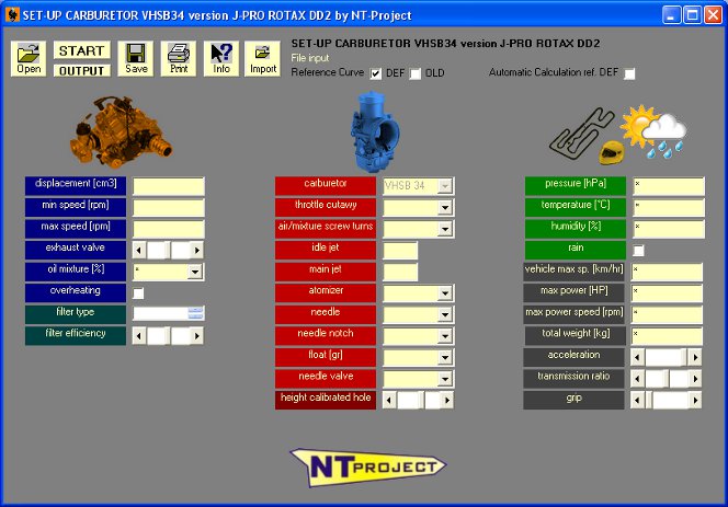 New versions J-Basic and J-Pro - Software SET-UP Carburetor for Dellorto VHSB34 - Special Rotax DD2 - Optimal Carburetion by NT-Project