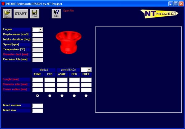 INTAKE Bellmouth DESIGN - Software per la progettazione e il disegno dei cornetti di aspirazione - by NT-Project