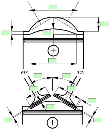 PROFESSIONAL CAM PRO - design hemispheric combustion chamber - check interference valves piston