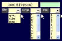 PROFESSIONAL CAM - Import lift law measured experimentally with special algorithm for filtering the data