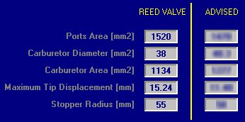 Software REED DESIGN - Determining characteristics of the reed valve and carburetor better suited to the engine - by NT-Project